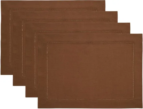 Vista 44 de Solino Home Juego de 4 manteles individuales cuadrados de 14 x 14 pulgadas, lino 100 % puro, de 14 x 14 pulgadas, dobladillo clásico, lavables a