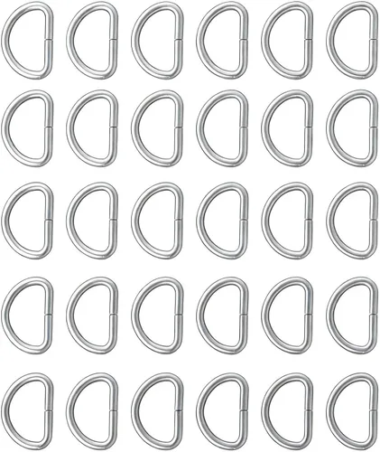 Vista 8 de Wuuycoky Silvery D Rings Buckles D-ring Non-welded For Webbing Strapping 0.5" / 0.6" / 0.8" / 1" / 1.25" / 1.5" / 2" Optional