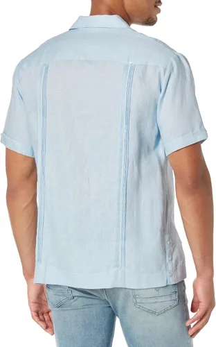 Vista 6 de Cubavera Camisa Guayabera de manga corta con cuatro bolsillos para hombre