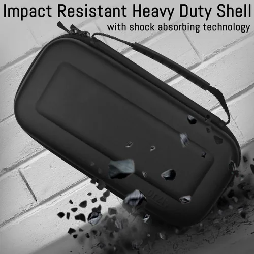 Vista 7 de Orzly Carry Case for Nintendo Switch Lite - Portable Travel Carry Case with storage for Switch Lite Games & Accessories [Solid Black]