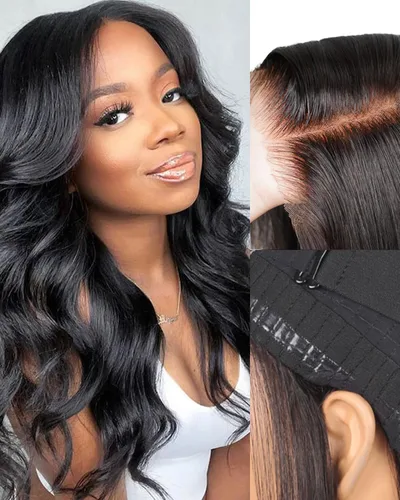 Vista 18 de Arabella - Pelucas de cabello humano sin pegamento de 6 x 5 con reflejos de encaje HD Balayage peluca de 18 pulgadas 1B/27 Ombre Lace Front Wigs