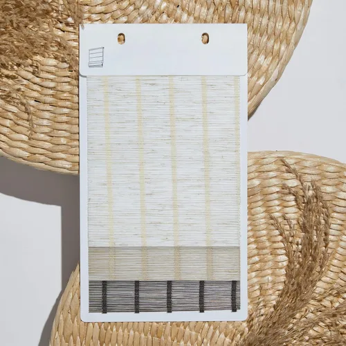 Vista 6 de Tonature Persianas sin cordones con aspecto de bambú natural, persianas y persianas de parada libre con filtro de luz para el hogar, persianas