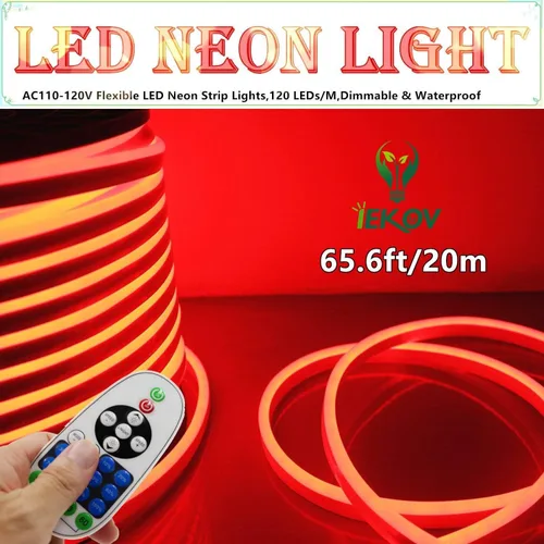 Vista 13 de Tira de luces LED de neón (110 – 120 V, 60 ledes/m, resistente al agua, 5050 SMD, con control remoto)