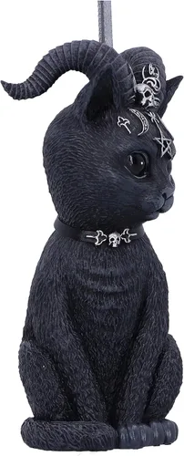 Vista 4 de Nemesis Now Cult Cuties Pawzuph - Adorno colgante de 3.9 in, resina, negro, adorable gato con cuernos, gato con cuernos, fundido en la mejor resina