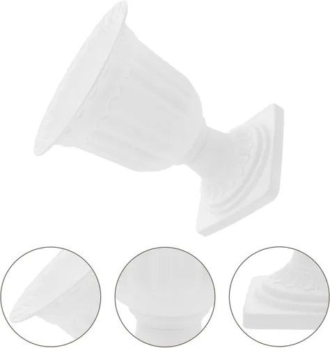Vista 6 de Abaodam Maceta pequeña desmontable estilo romano de 6.69 x 5.51 x 5.51 pulgadas, maceta decorativa para interiores y exteriores, jardín, porche