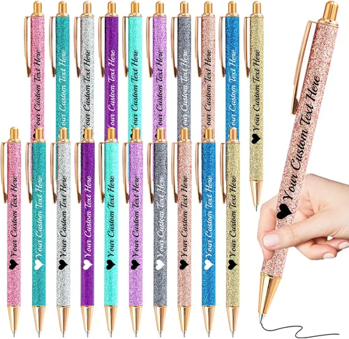 Vista 67 de Bolígrafos personalizados con purpurina con nombre a granel, 10 unidades, bolígrafos personalizados con punta de lápiz digital para mujeres y niñas