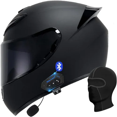 Vista 11 de Casco de motocicleta con Bluetooth, casco con Bluetooth integrado, casco integral plegable con Bluetooth, aprobado por DOT/ECE, con múltiples