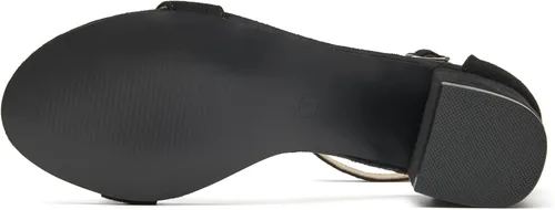 Vista 3 de Sandalias de tacón bajo para mujer, sandalias de tacón bajo con correa de tobillo y puntera abierta, sandalias de vestir para fiesta y boda