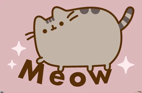 Vista 9 de Pusheen - Póster de pared de miau, 22.4 pulgadas de largo x 14.7 pulgadas de ancho, versión enmarcada en madera de granero