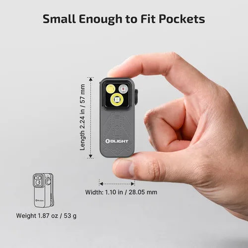 Vista 4 de OLIGHT Oclip Pro linterna EDC con clip, recargable de 500 lúmenes con tres soluciones de iluminación, carga tipo C, luces magnéticas