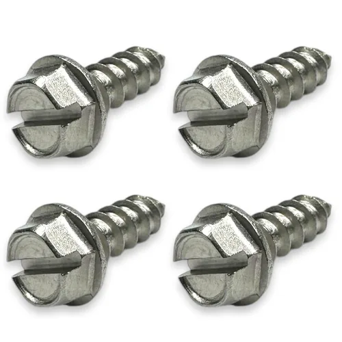 Vista 5 de BCP Fasteners Paquete de 4 tornillos negros para placa de matrícula de acero inoxidable (BCP957)