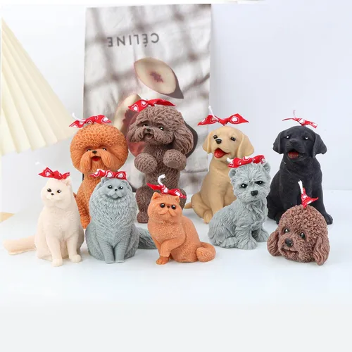 Vista 3 de Grainrain Jabón de silicona para perros 3D Craft cera de soja resina epoxi molde - Bichon Frise (SXY203)