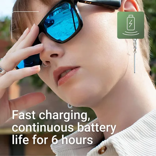 Vista 7 de Gafas inteligentes SKCT, lentes de sol de audio Bluetooth, llamadas manos libres, audio al aire libre, encendido y apagado automático, lentes