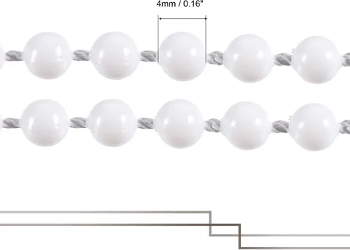 Vista 3 de MECCANIXITY Cordón de cadena de bolas, extensión de cadenas de rodillos de tracción de 0.157 in x 29.5 ft con 10 clips de conector, para cortina