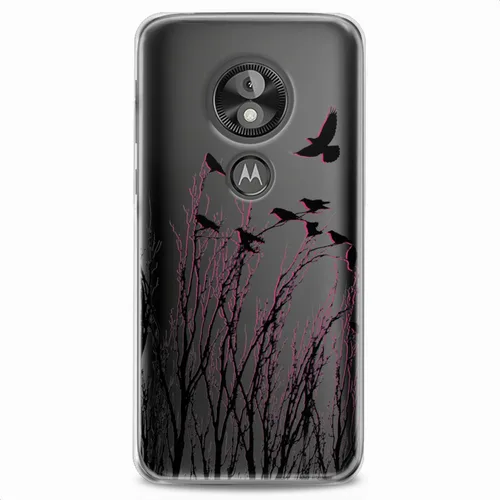 Vista 7 de Funda de TPU compatible con Motorola G9 G8 Plus G7 E20 P40 Z4 Edge 20 G22 Stylus Clear Pattern Phone Grand Cute Flock Ravens Slim Fit Soft Tree