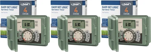 Vista 13 de Orbit 27894 - Temporizador/controlador de rociadores para interiores y exteriores de 4 estaciones Logic de fácil configuración La lógica de fácil