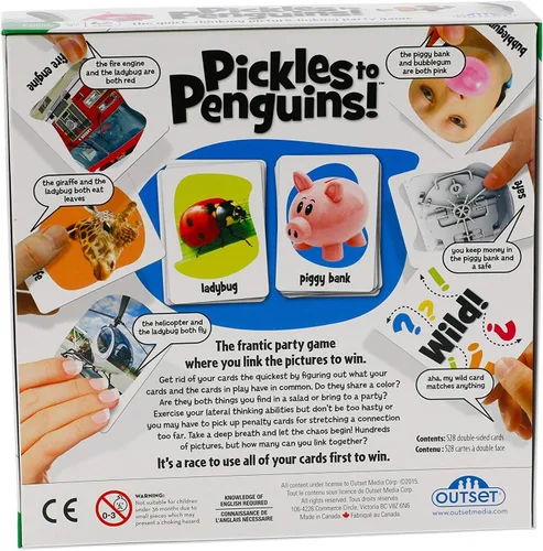 Vista 2 de Outset Media - Juego de cartas de la familia Pickles to Penguins - Pensamiento rápido, conexión de imágenes locas, juego a juego (a partir de 8 años)
