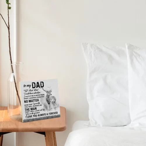 Vista 6 de Letrero de madera rústico con texto en inglés "Dad Gifts to My Dad", letrero de madera con frase "You're the Best Dad" ("You're the Best Dad")