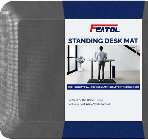 Vista 9 de FEATOL Tapete antifatiga para estar de pie, 9/10 extra grueso, ergonómico, de pie, cómodo tapete de espuma viscoelástica para estar de pie en casa