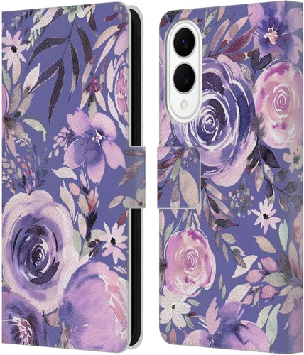 Vista 116 de Head Case Designs Officially Licensed Ninola Abstract Poppies Lilac Floral Leather Wallet Case Compatible with Samsung Galaxy A07 4G