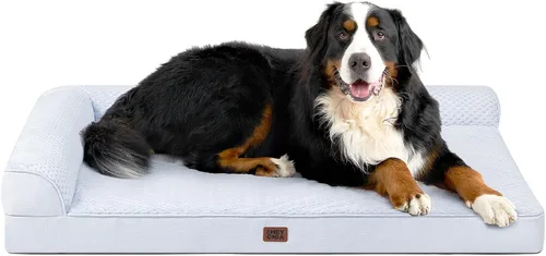 Vista 16 de EHEYCIGA - Cama ortopédica para perros de tamaño mediano, cama de espuma viscoelástica para perros, color beige Small Dog Sofa with Washable