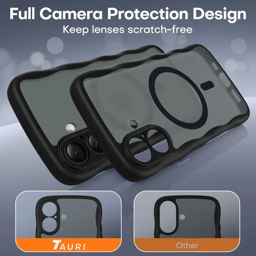 Vista 6 de TAURI Funda para iPhone 16 para mujeres y niñas, con control de cámara, [compatible con Masafe], funda Wave para iPhone 16 de 6.1 pulgadas