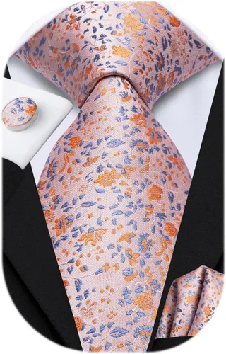 Vista 60 de Dubulle Corbata tejida de cachemira para hombre y gemelos de pañuelo para hombre, conjunto de gemelos para boda formal y negocios