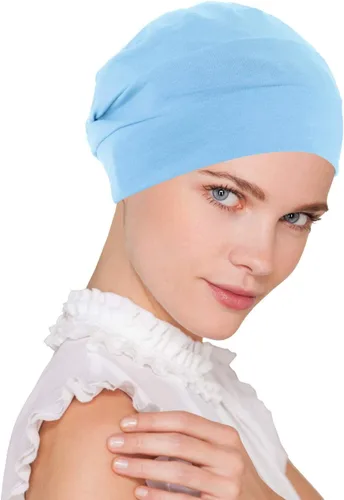 Vista 13 de Gorro de quimioterapia para mujer, tejido de algodón suave, turbante para dormir