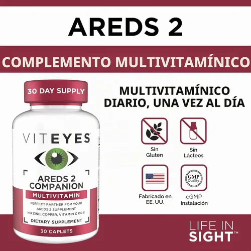 Vista 5 de Viteyes Classic AREDS 2 Suplemento multivitamínico complementario, fórmula multivitamínica integral para AREDS 2 usuarios, 30 cápsulas, cápsulas