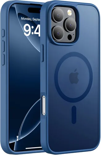 Vista 82 de Hualele - Funda magnética para iPhone 13 Pro, compatible con MagSafe, grado militar, a prueba de caídas, translúcida mate, parte trasera dura, borde