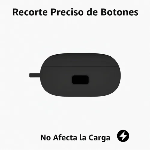 Vista 5 de Geiomoo Funda para Anker Soundcore Liberty 5, suave, flexible, resistente a los arañazos, con mosquetón (negro)