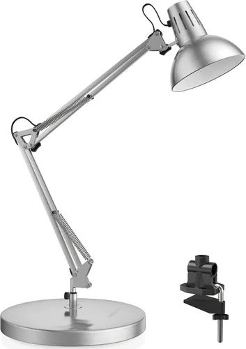 Vista 9 de LEPOWER Lámpara de escritorio de metal, ajustable de cuello de ganso lámpara de mesa de arquitecto con interruptor de encendido/apagado, lámpara