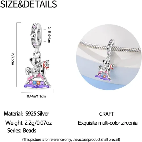 Vista 215 de KUNSIR Los abalorios se adaptan a pulseras Pandora para mujer, plata de ley 925, cuentas colgantes de joyería para niñas, dijes de feliz cumpleaños