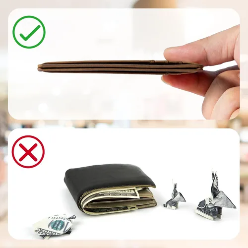 Vista 14 de Cartera Chelmon Slim RFID - Cartera de bolsillo frontal minimalista para tarjetas de crédito delgadas