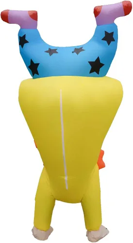 Vista 5 de Nsddm Disfraz inflable de Halloween para hombres, mujeres y adultos para fiestas de vacaciones y carnaval (payaso de pie de mano)