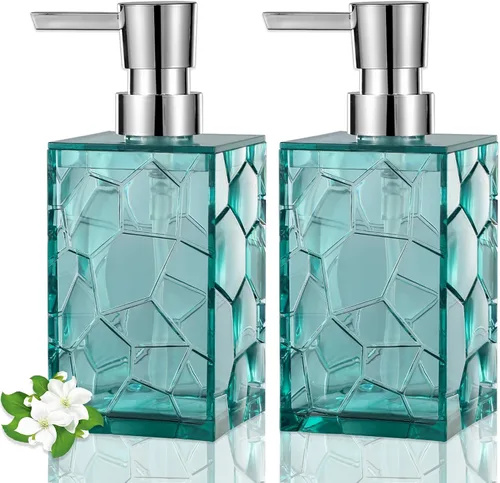Vista 12 de Dispensador de Jabón de Manos, Botellas de Bomba Líquida de Plástico Acrílico Transparente Recargables Dispensador de Loción para Decoración de Baño