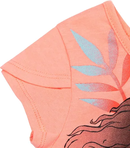 Vista 6 de Disney Princess Moana Frozen - Conjunto de 3 piezas de camiseta de tul con falda de malla y coletero para niñas pequeñas y grandes