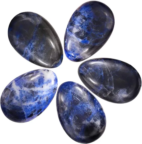 Vista 8 de mookaitedecor Juego de 5 piedras mixstones de bolsillo con forma de huevo, piedras preciosas pulidas, kit de cristal para curar el equilibrio