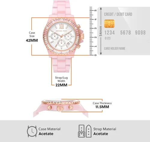 Vista 5 de Michael Kors Everest - Reloj de cuarzo con cronógrafo de acero inoxidable