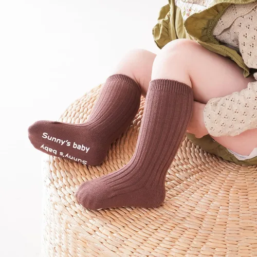 Vista 5 de Zumou Calcetines altos hasta la rodilla para niños pequeños, antideslizantes, antideslizantes, para bebés, niños y niñas, medias largas sin costuras