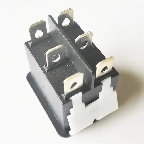 Vista 3 de JDNN LA158-2 Interruptores basculantes impermeables de 6 pines para cabrestante de grúa eléctrica, negro, paquete de 2