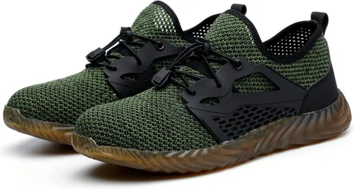 Vista 31 de SUADEX Zapatos deportivos con punta de acero para hombres y mujeres, indestructibles, ligeros, cómodos, antideslizantes, puntera compuesta