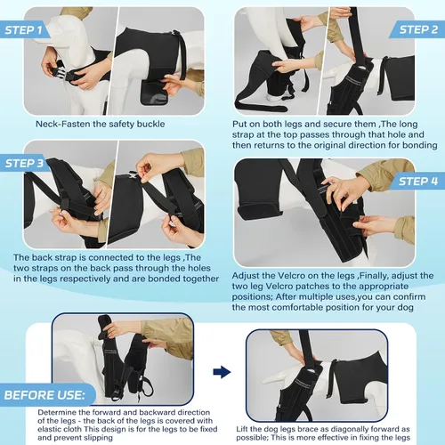 Vista 8 de Dog Knee Brace with Metal Stabilizers for Torn ACL Hind Leg, XS