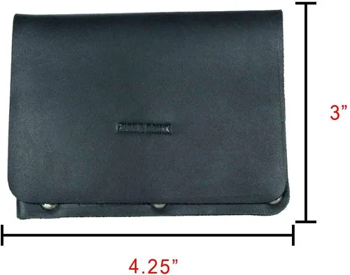 Vista 6 de Hide & Drink, Tarjetero remachado de cuero, cartera de efectivo, organizador de maletines de viaje, accesorios, hecho a mano, Negro -, Cartera