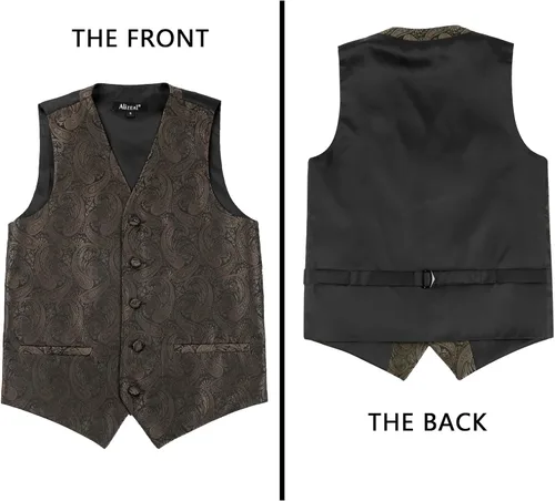 Vista 62 de Alizeal Conjunto de 2 piezas de corbata de lazo preatada de jacquard de cachemira con estampado floral clásico para niños