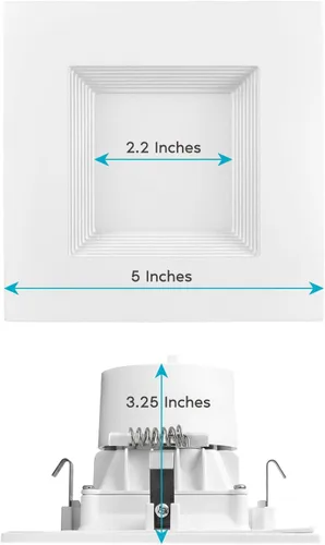 Vista 3 de LUXRITE Luces LED empotrables cuadradas de 4 pulgadas, 750 lúmenes
