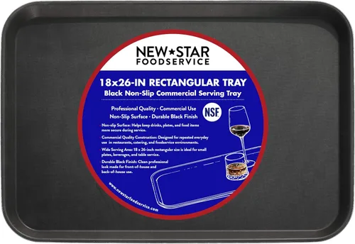 Vista 9 de New Star Foodservice 24852 Bandeja antideslizante de grado restaurante, plástico, forrada de goma, rectangular, 10 x 14 pulgadas, color negro