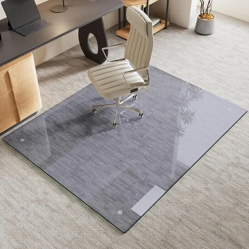 Vista 37 de Alfombrilla de cristal templado gris para silla de 30 x 48