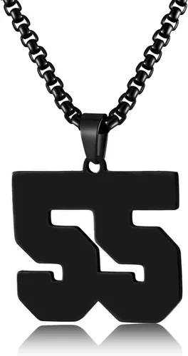 Vista 182 de Collar de Número Dorado para Hombre, Cadena de Acero Inoxidable con Colgante de Número para Atletas, Joyería Deportiva Personalizada para Niños