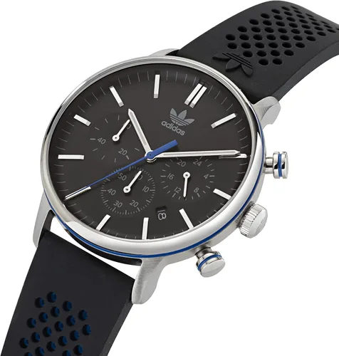 Vista 2 de adidas Reloj con correa de silicona negra modelo AOSY220162I NegroPlata